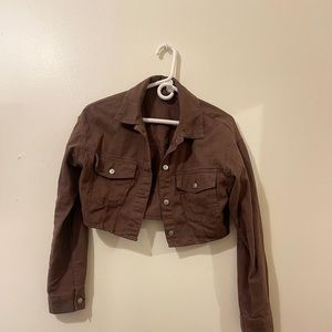 Cropped H&M Brown Jean Jacket